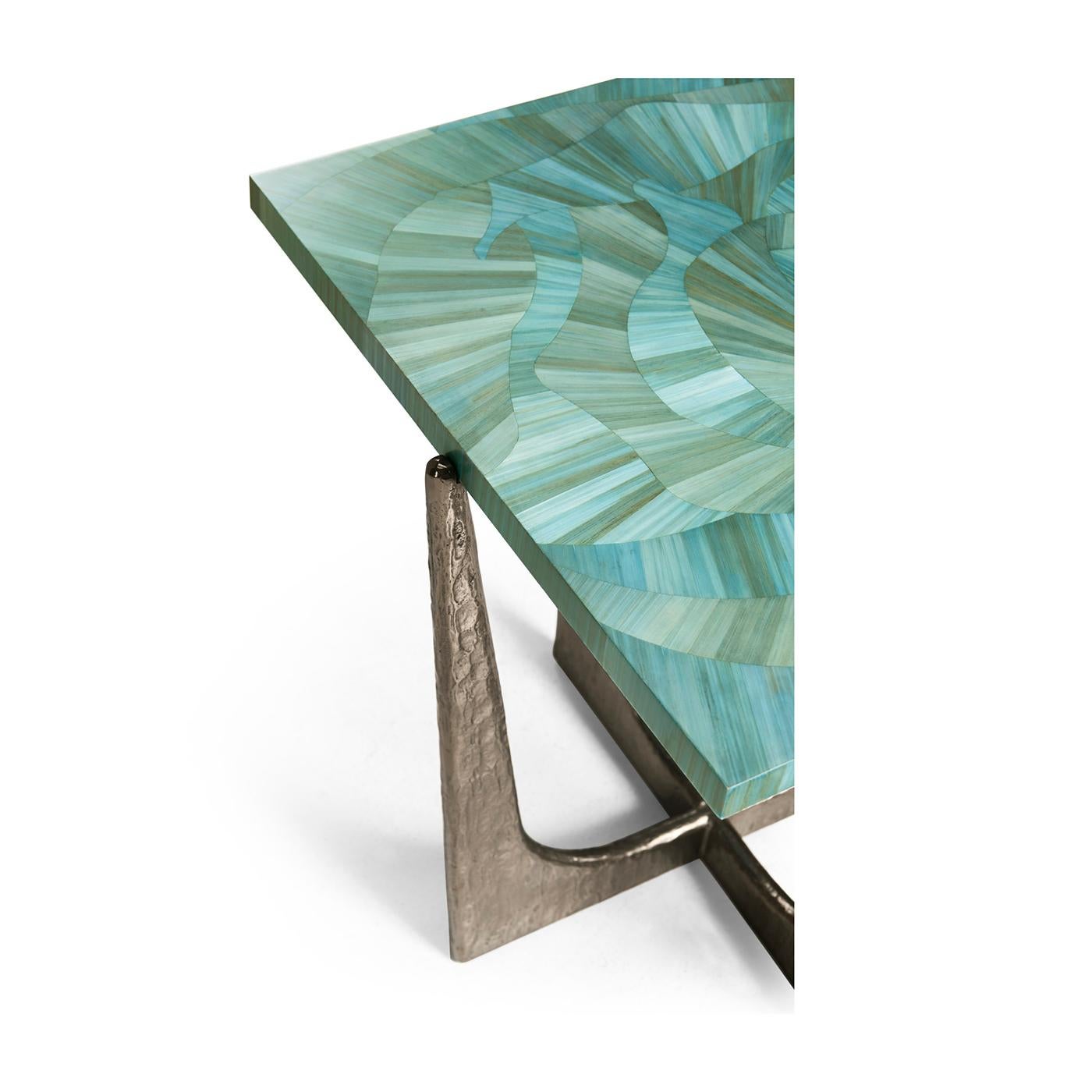 Métal Table d'appoint carrée Aqua Mist en vente