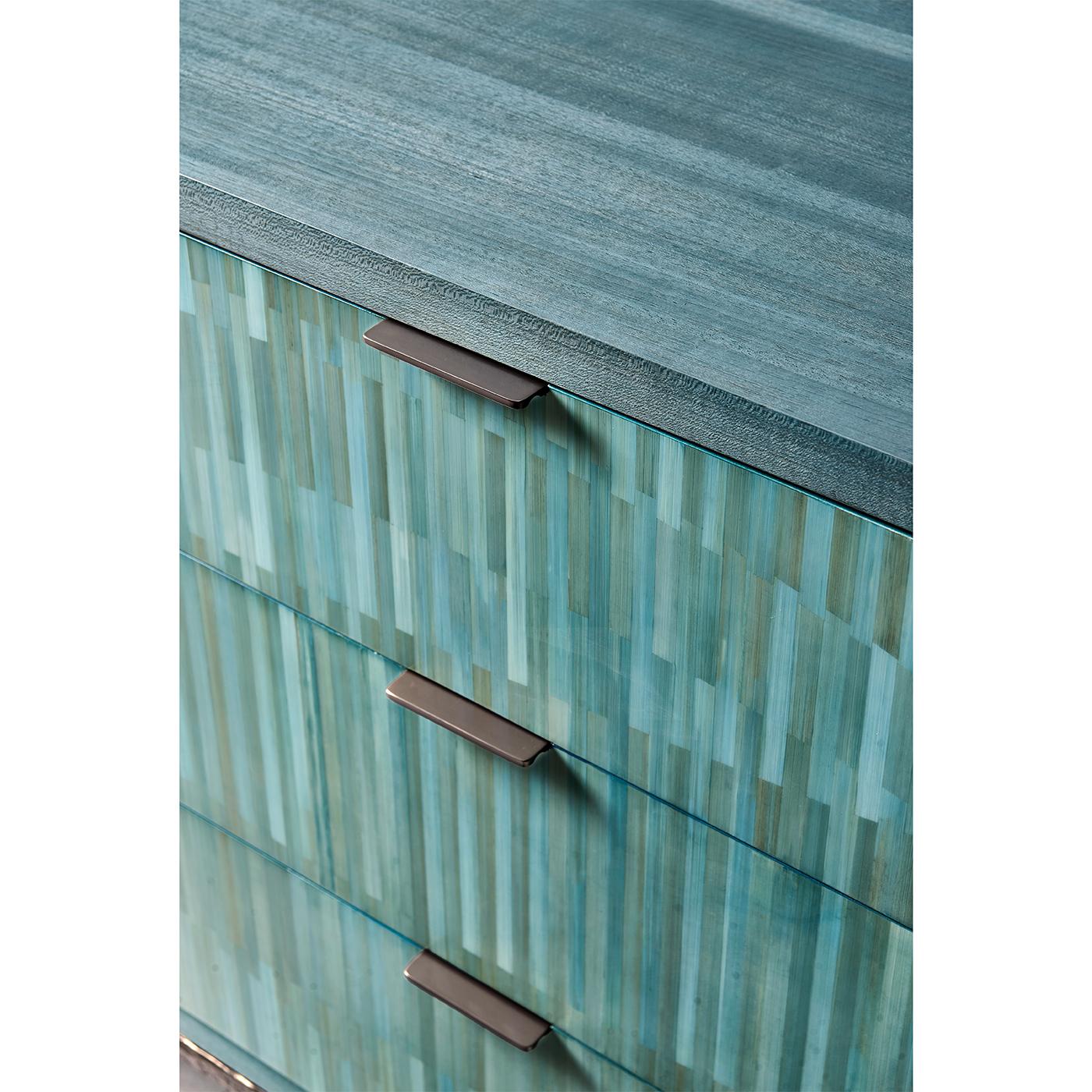 Métal Commode à trois tiroirs Aqua Mist en vente