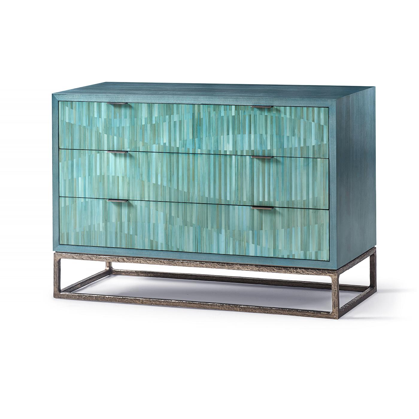 Commode à trois tiroirs Aqua Mist en vente