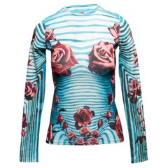 Top con stampa a strisce Jean Paul Gaultier Jeans in acqua e multicolore