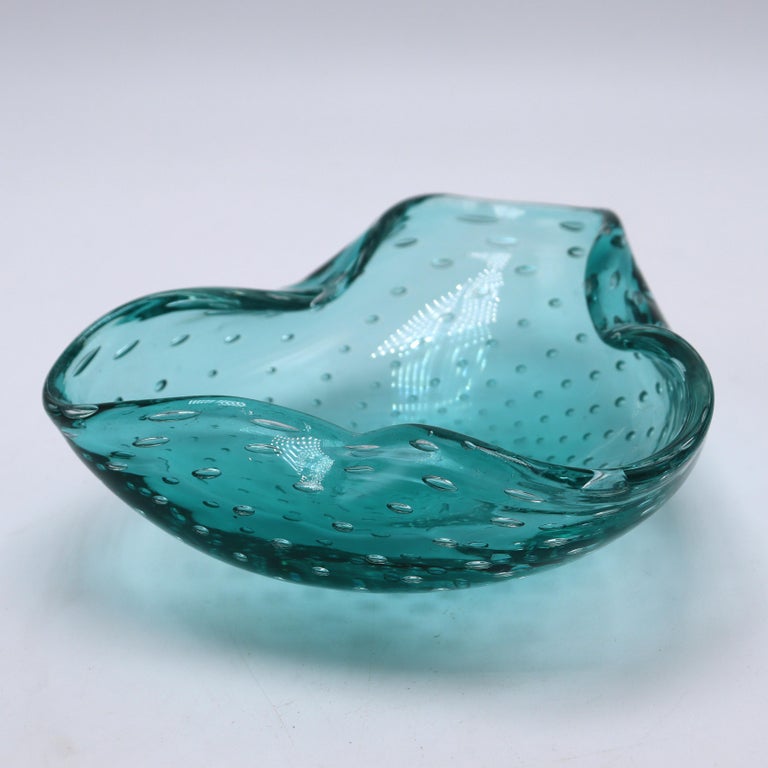 Aqua Murano Glass Bowl, c. 1950 at 1stDibs