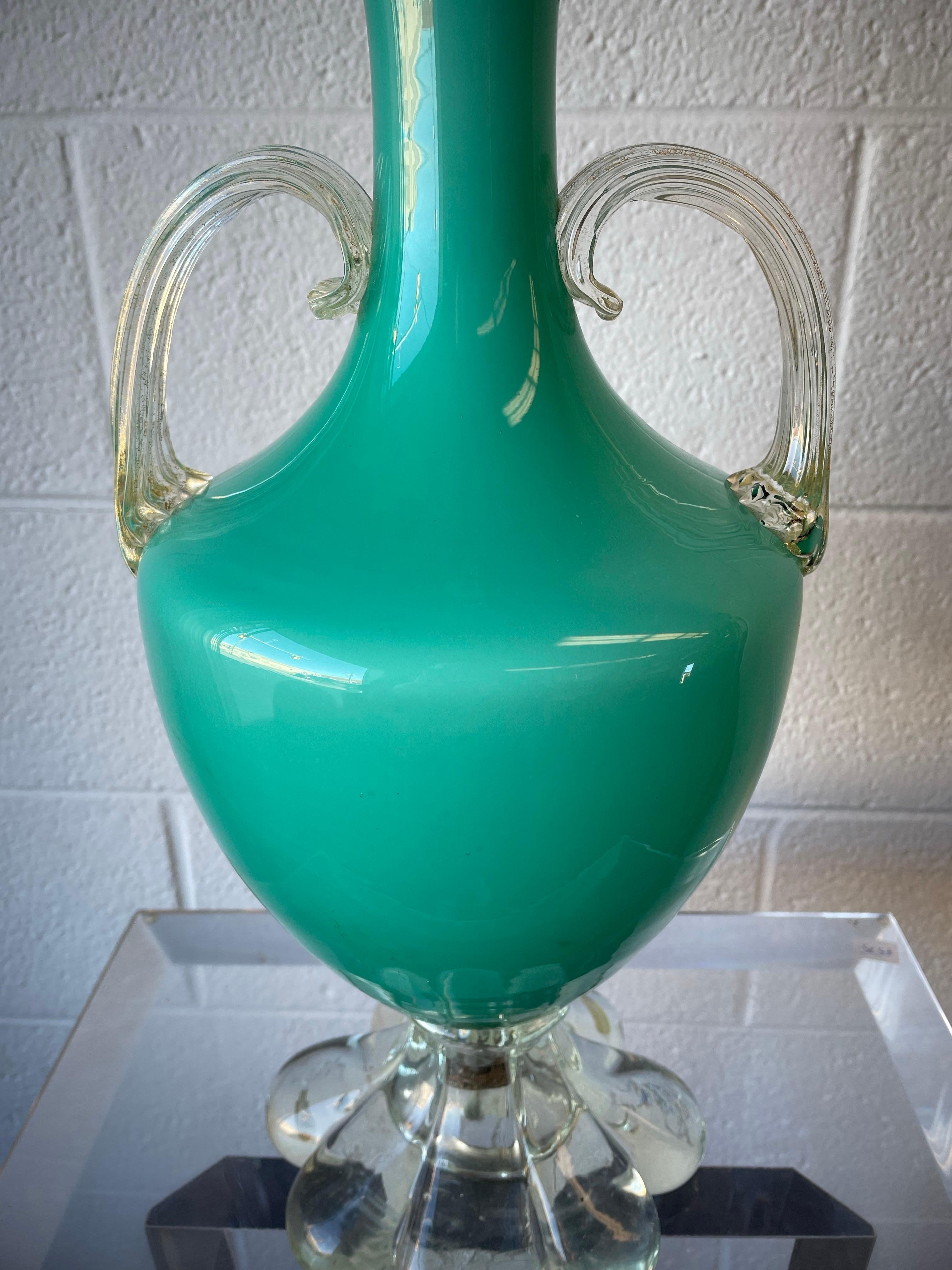 italien Lampe en verre Murano Aqua en vente