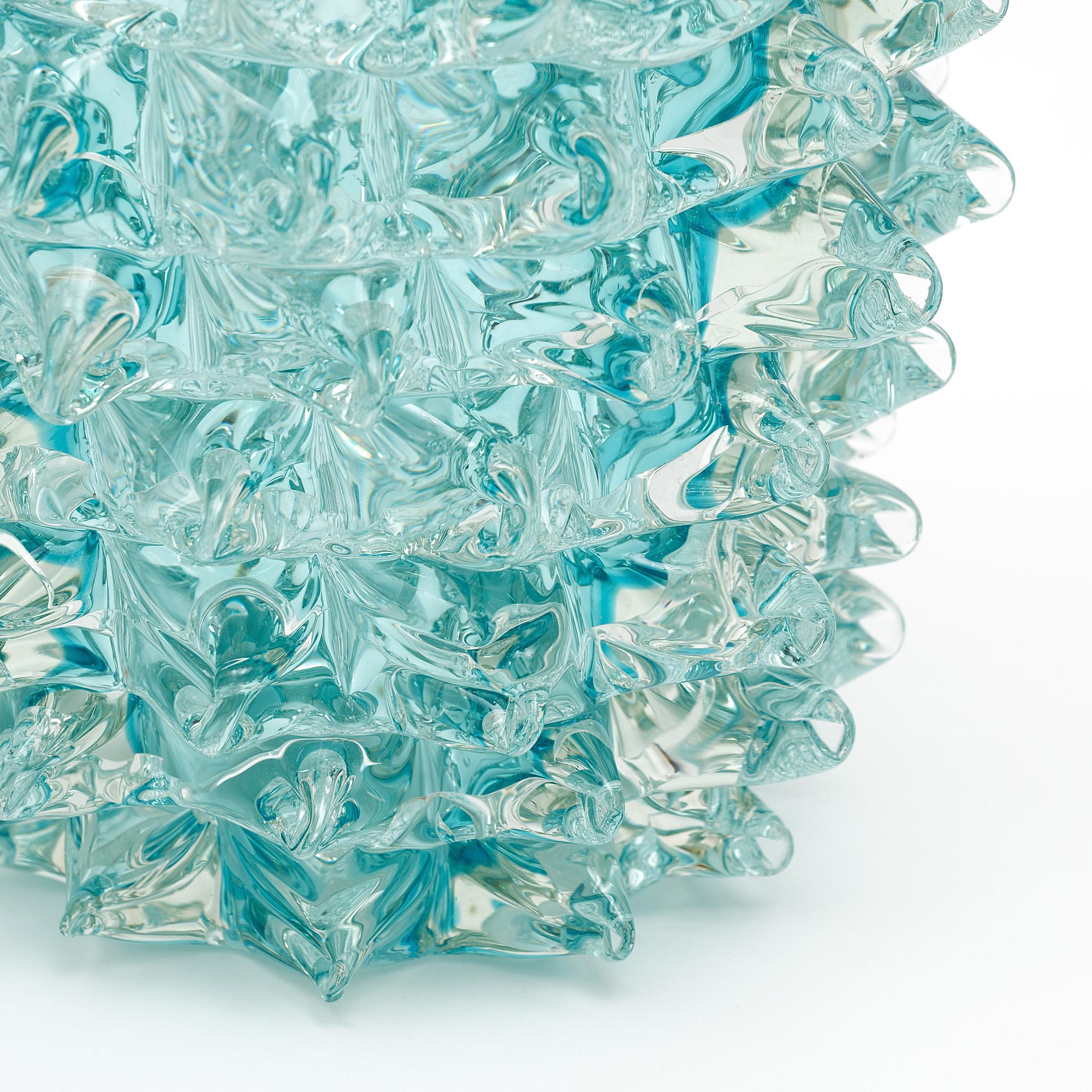 Contemporary Aqua Murano “Rostrate” Vase For Sale