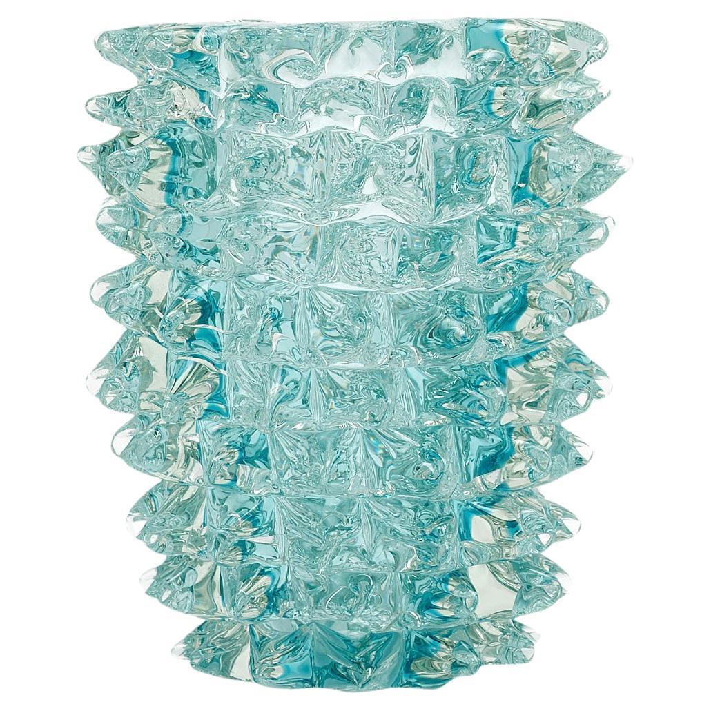 Aqua Murano “Rostrate” Vase For Sale