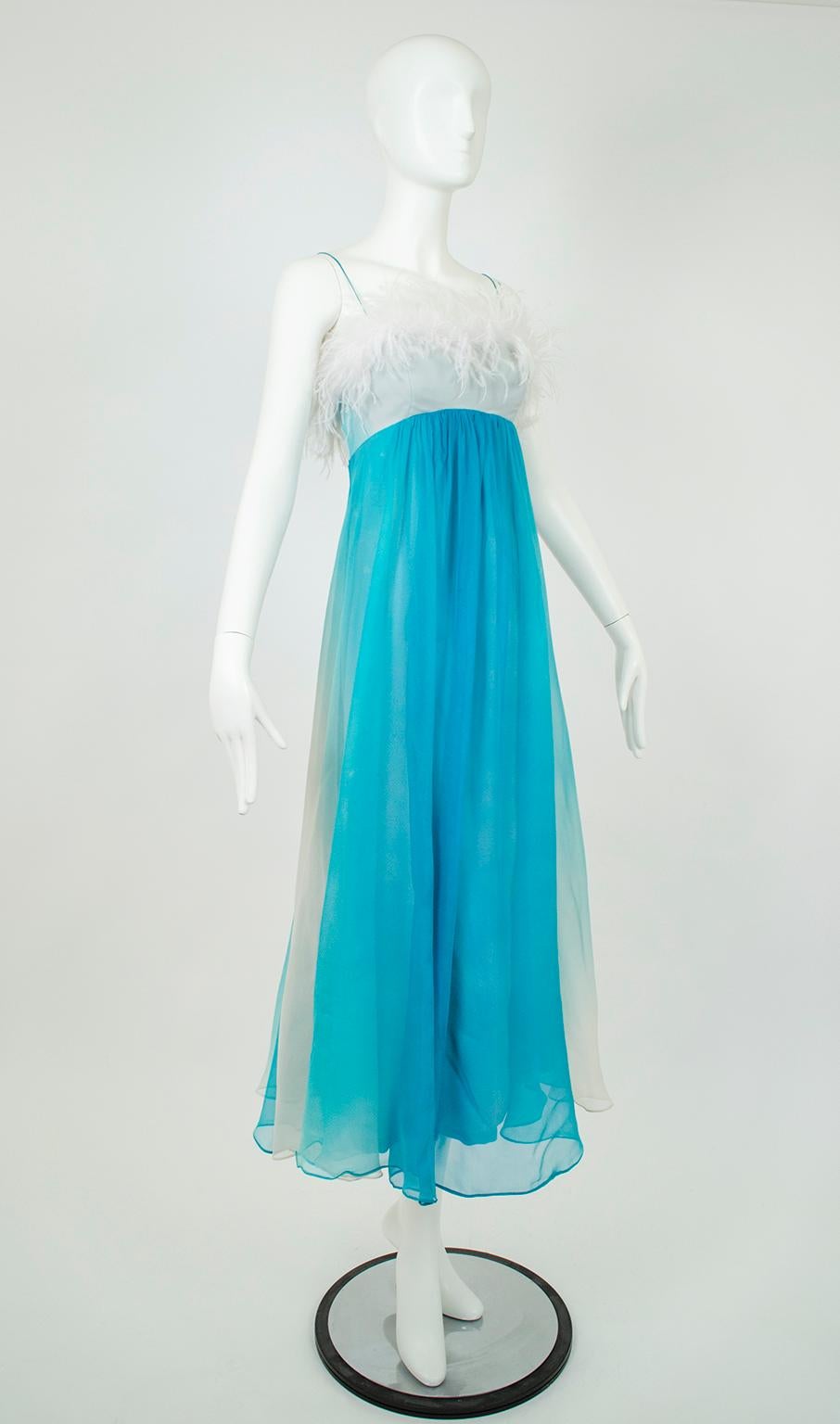 aqua feather dress