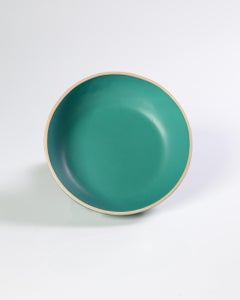 Aqua Painted Leather Bowl