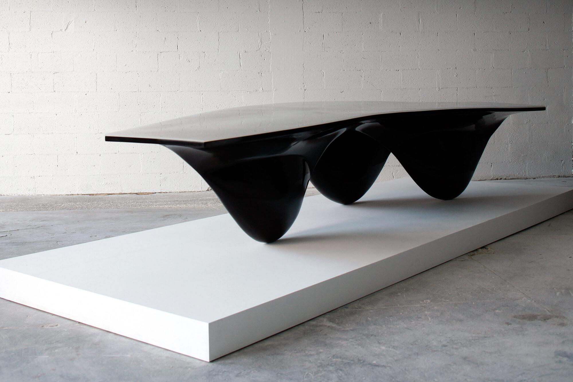 Modern Aqua Table Limited Edition Black with White Top