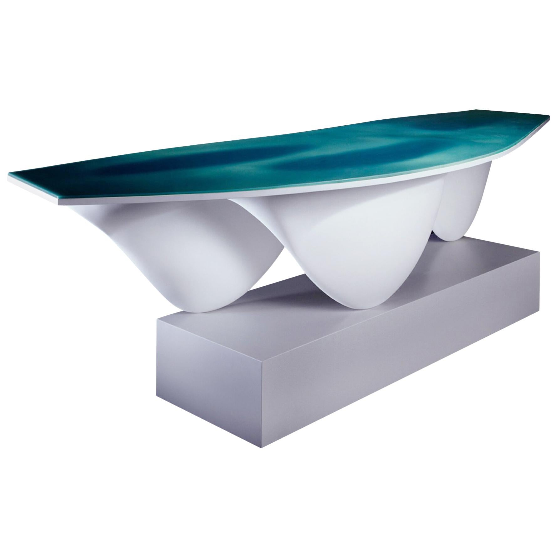 Aqua Table Limited Edition-White with Turquoise Top