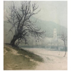 Aqua Tint Etching "Durnstein in Fog" by Luigi Kasimir