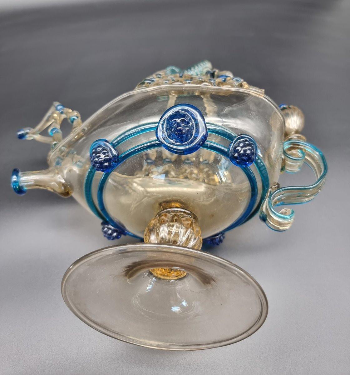 Aguamanil veneciano en forma de velero en cristal de Murano - finales del siglo XIX Napoleón III en venta
