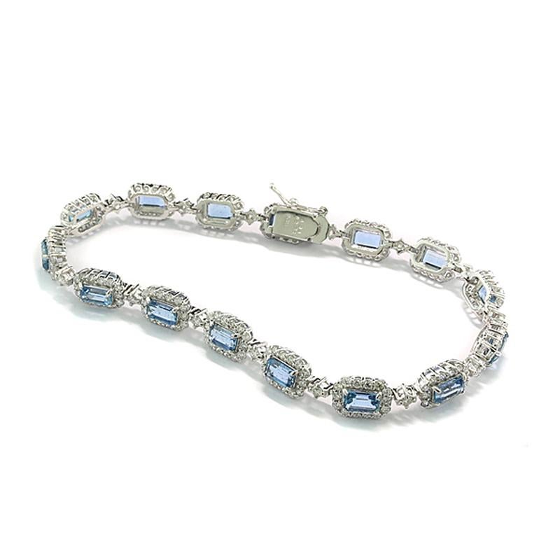 Bracciale Aquamarin con diamanti da 6,29 carati  900 Platinum certificata ALG 