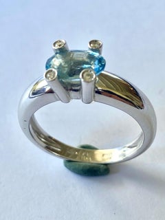 Aquamarin _ Diamond White Gold Ring, Italy, 2019