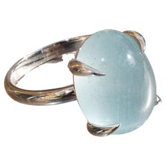 Aquamarine Ring 11ct AAA+ magic Light modern handcrafted Setting very fine Color