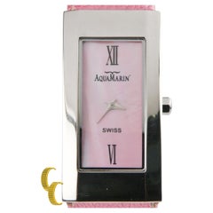 AquaMarin Women's Stainless Steel Watch w/ Pink Dial Pink Leather Strap AL22103