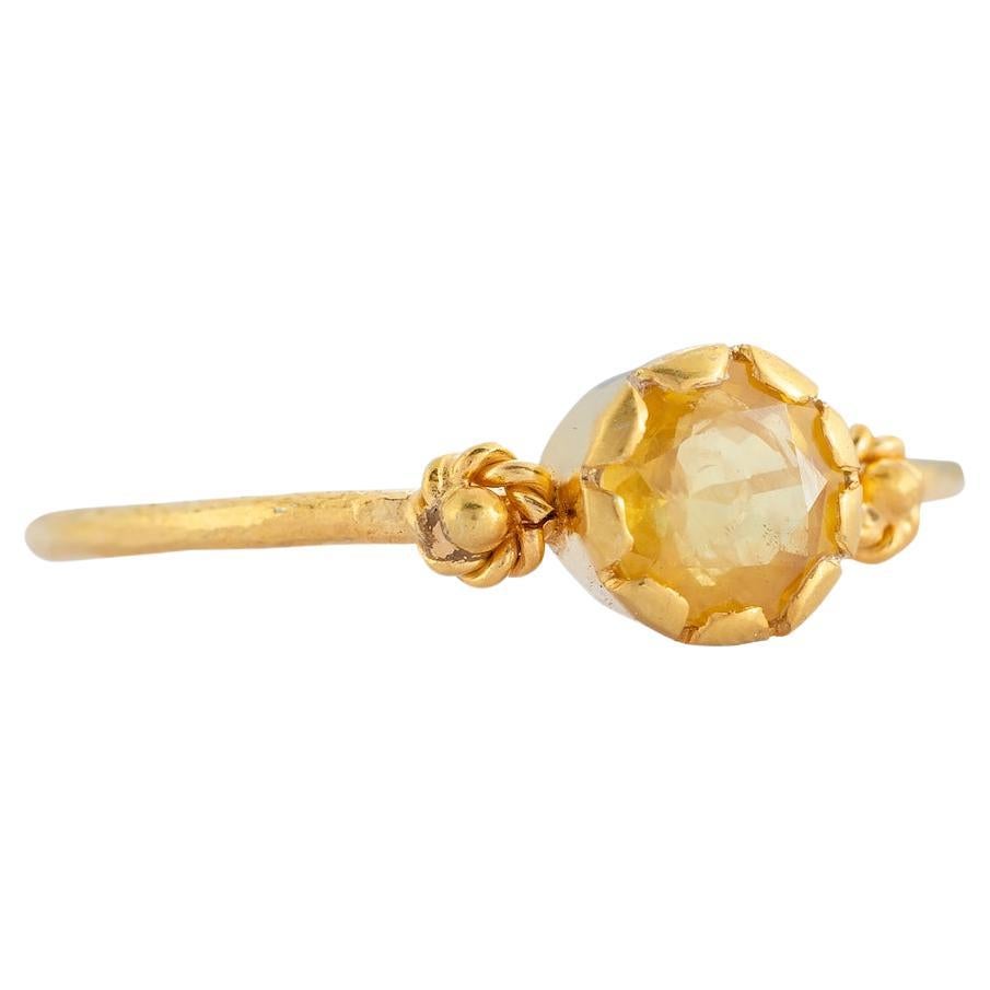 Yellow Sapphire 14k Gold Stacking Ring