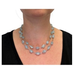 Aquamarine 178 Carats Wire-Wrapped Double Strand Paradizia Necklace