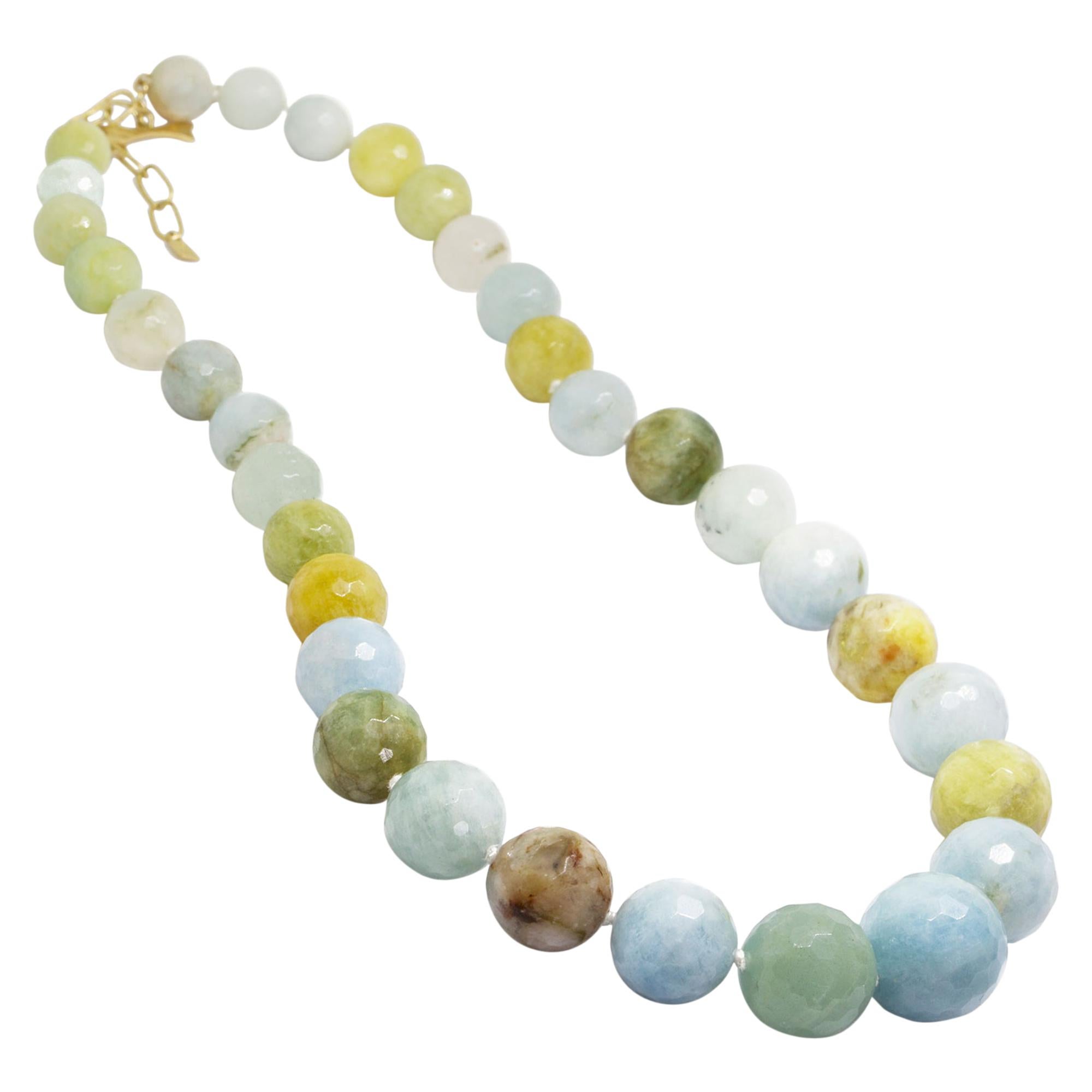 Aquamarine 18 Karat Gold Necklette