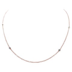 Collier Moden en or rose 18 carats et aigue-marine