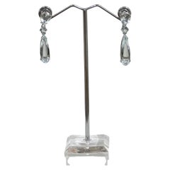 Aquamarine 18 Karat White Gold Drop Earrings