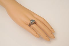 Contemporary Unisex 18K Gold and Sterling Silver Aquamarine Ring