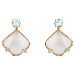 Orecchini con gocce di cristallo di rocca in oro giallo 18 ct.