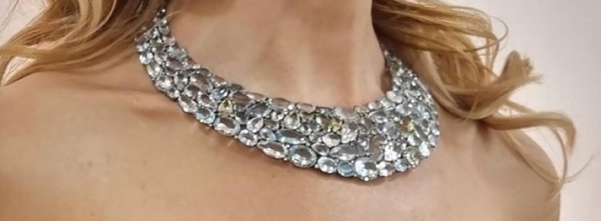 aquamarine diamond necklace