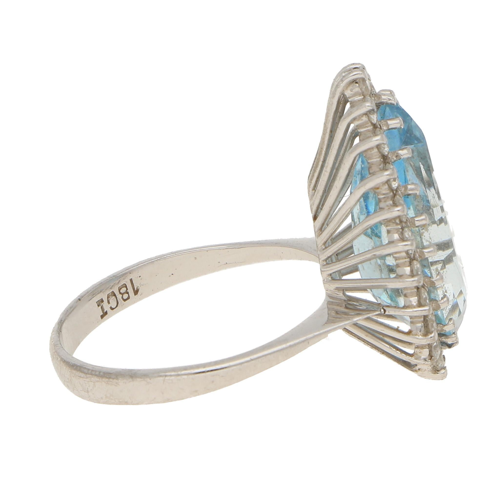 aquamarine pear shaped engagement ring