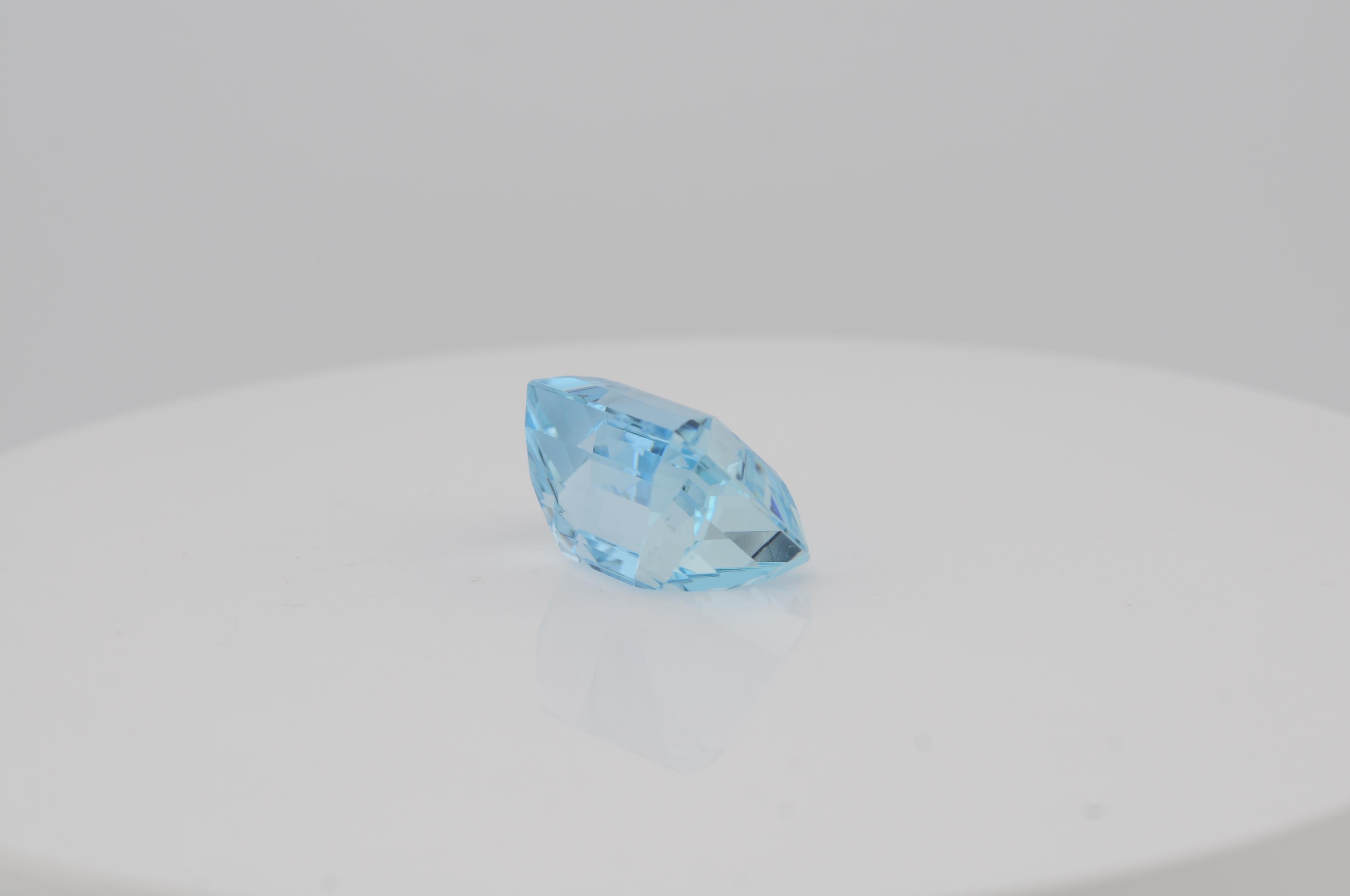 Aquamarin 49,55 ct Oktagon-Schliff (Achteckschliff) im Angebot