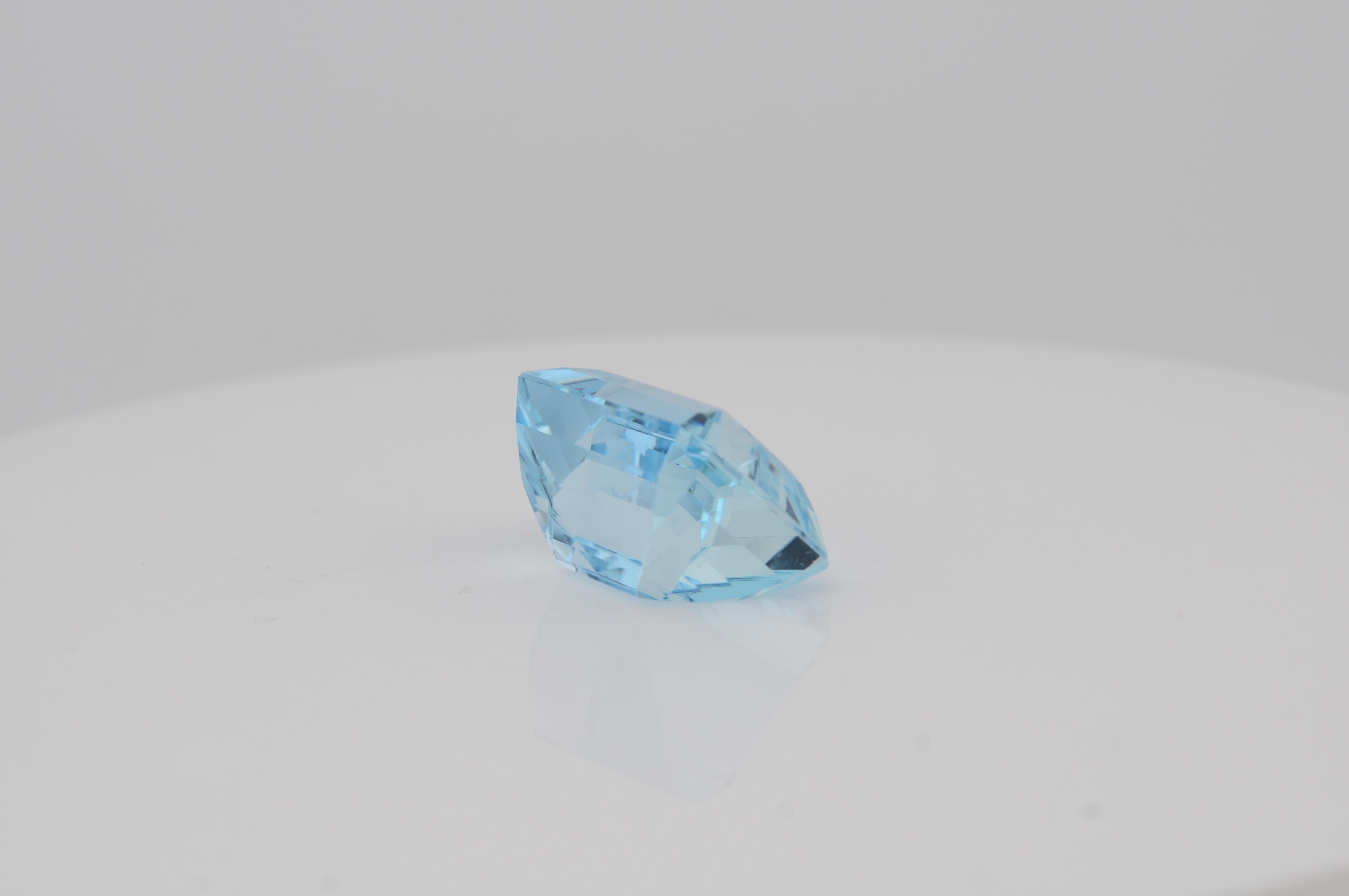 Aquamarin 49,55 ct Oktagon-Schliff im Zustand „Gut“ im Angebot in Berlin, BE