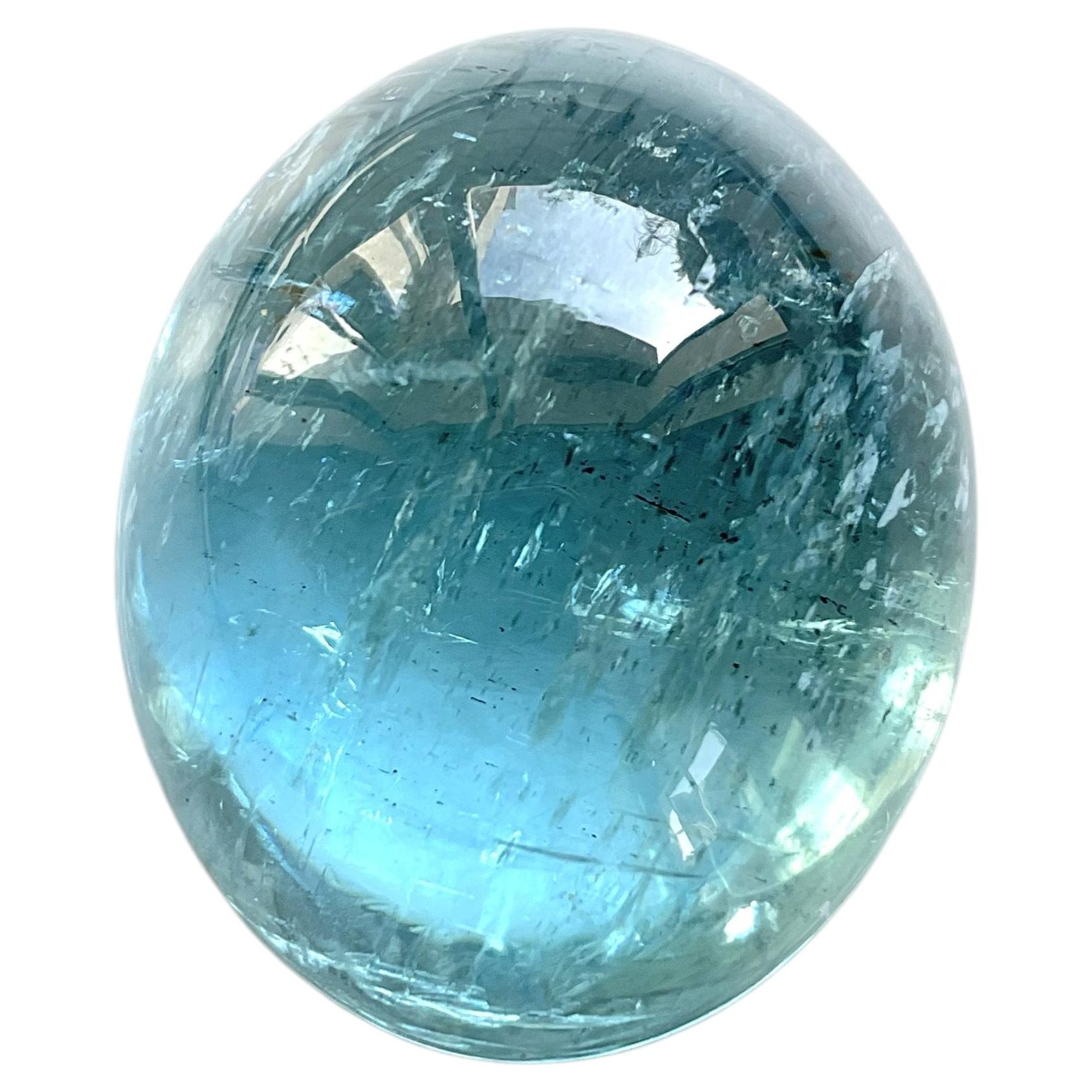 Aquamarine 77.51 Carats Oval Cab Top Quality For Fine Jewelry Natural Gemstone