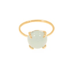 Aquamarine 9 Karat Rose Gold Ring Handcrafted in Italy