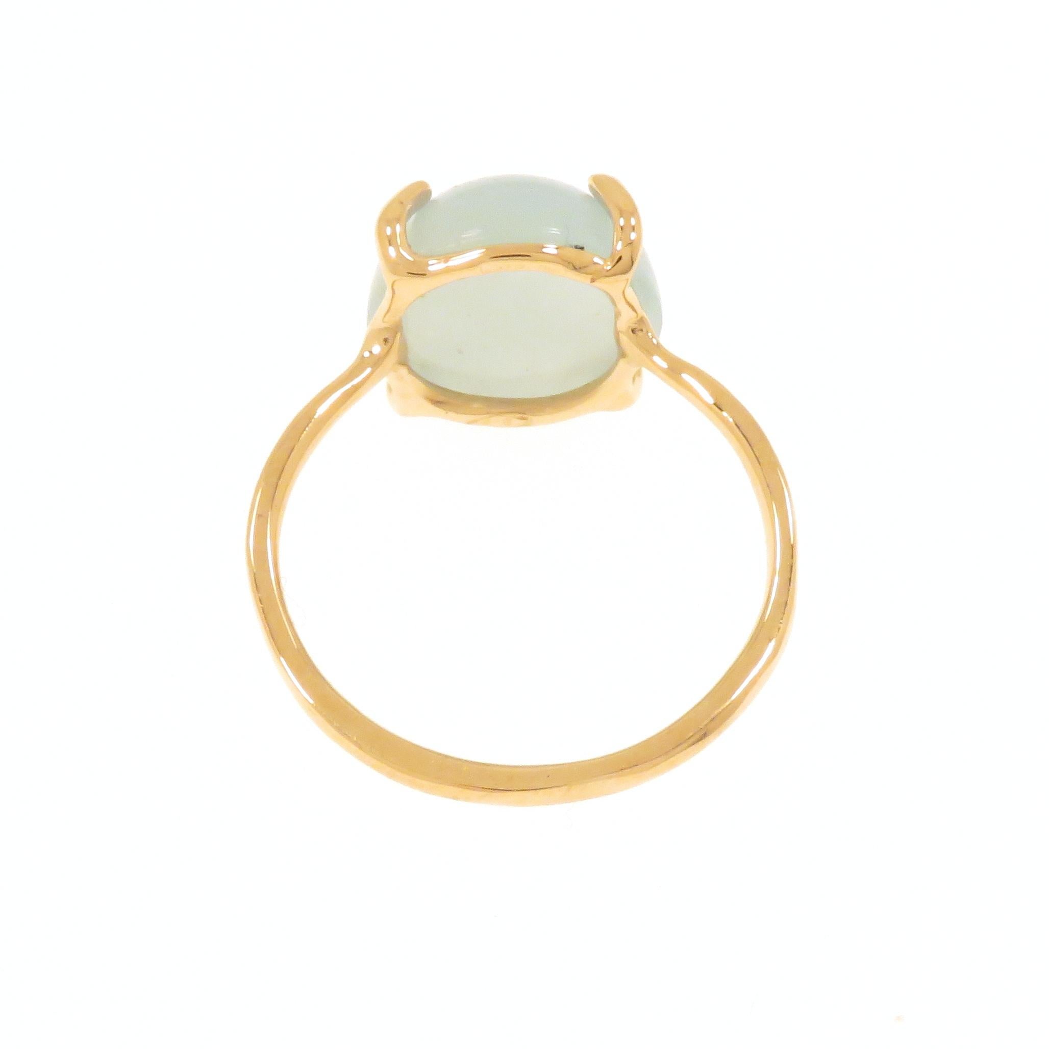 Women's Aquamarine 9 Karat Rose Gold Ring Handcrafted in Italy For Sale