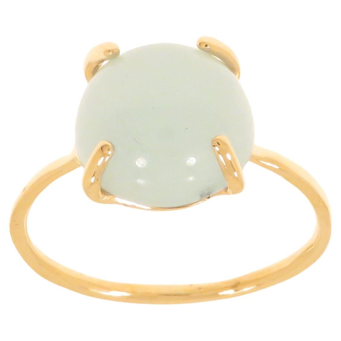 Aquamarine 9 Karat Rose Gold Ring Handcrafted in Italy For Sale