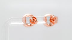 Aquamarine 925 Silver 18k 1mm Rose Metal Platted Women's Earring 1.84cts
