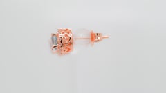 Aquamarine 925 Silver 18k 1mm Rose Metal Platted Women's Earring 1.50 cts