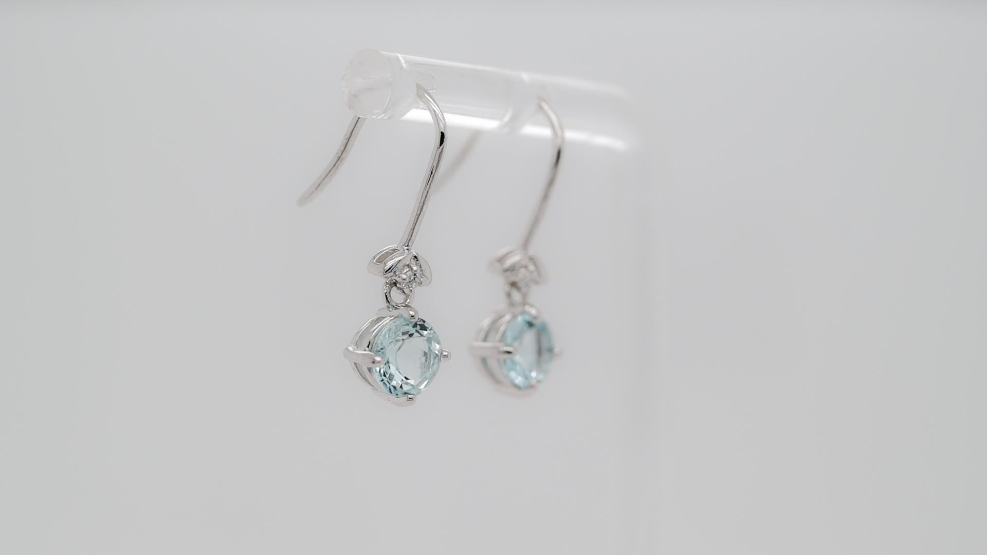 Aquamarine 925  Sliver Rhodium Women's Earring 1500cts. In New Condition In New York, NY