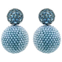 Aquamarine Agate Earrings by Hemmerle