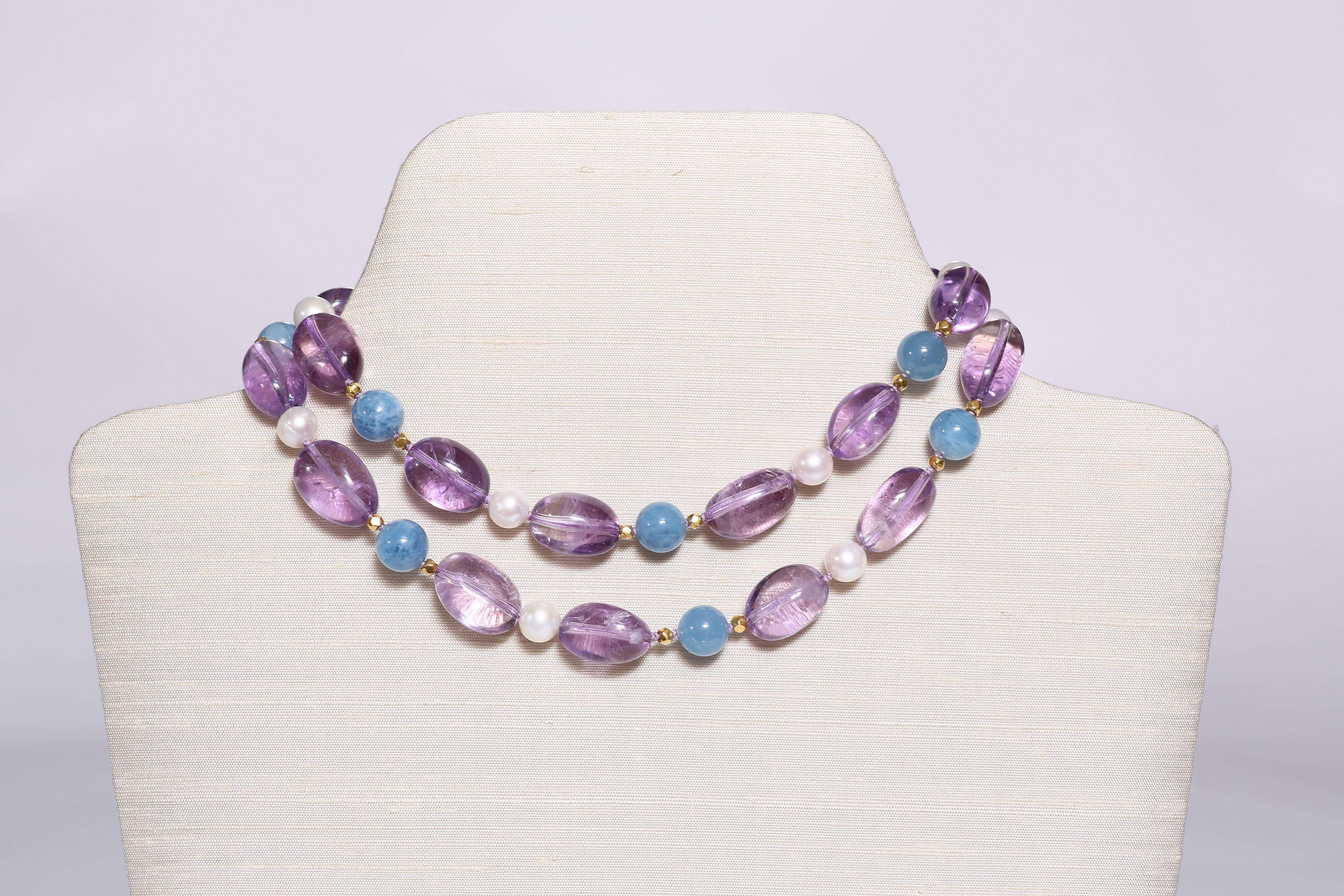 aquamarine and amethyst necklace
