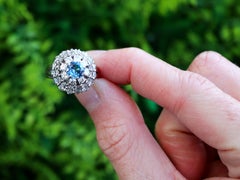 Aquamarine and 2.39 Carat Diamond White Gold Cocktail Ring