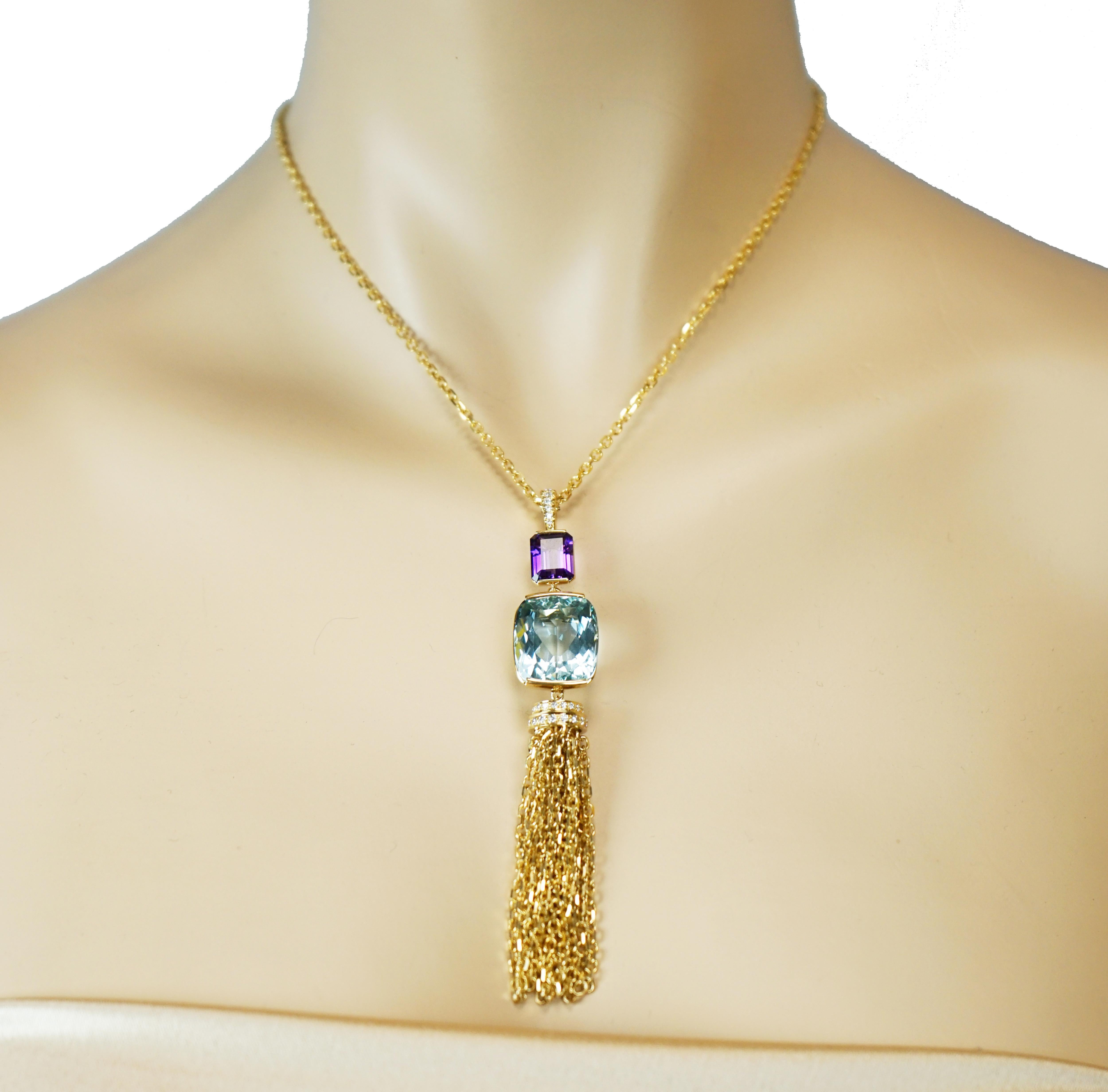 aquamarine and amethyst necklace