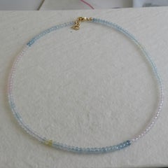 Collier de perles d'aigue-marine et d'aigue-marine Pierre de naissance du mois de mars