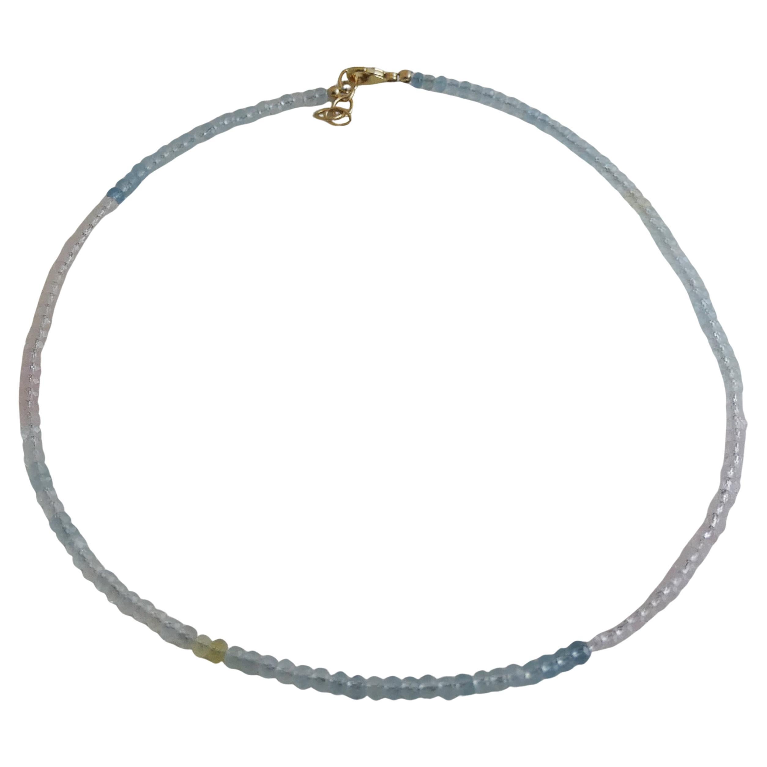 Aquamarine and Aquamarine Beaded Necklace March Birthstone For Sale