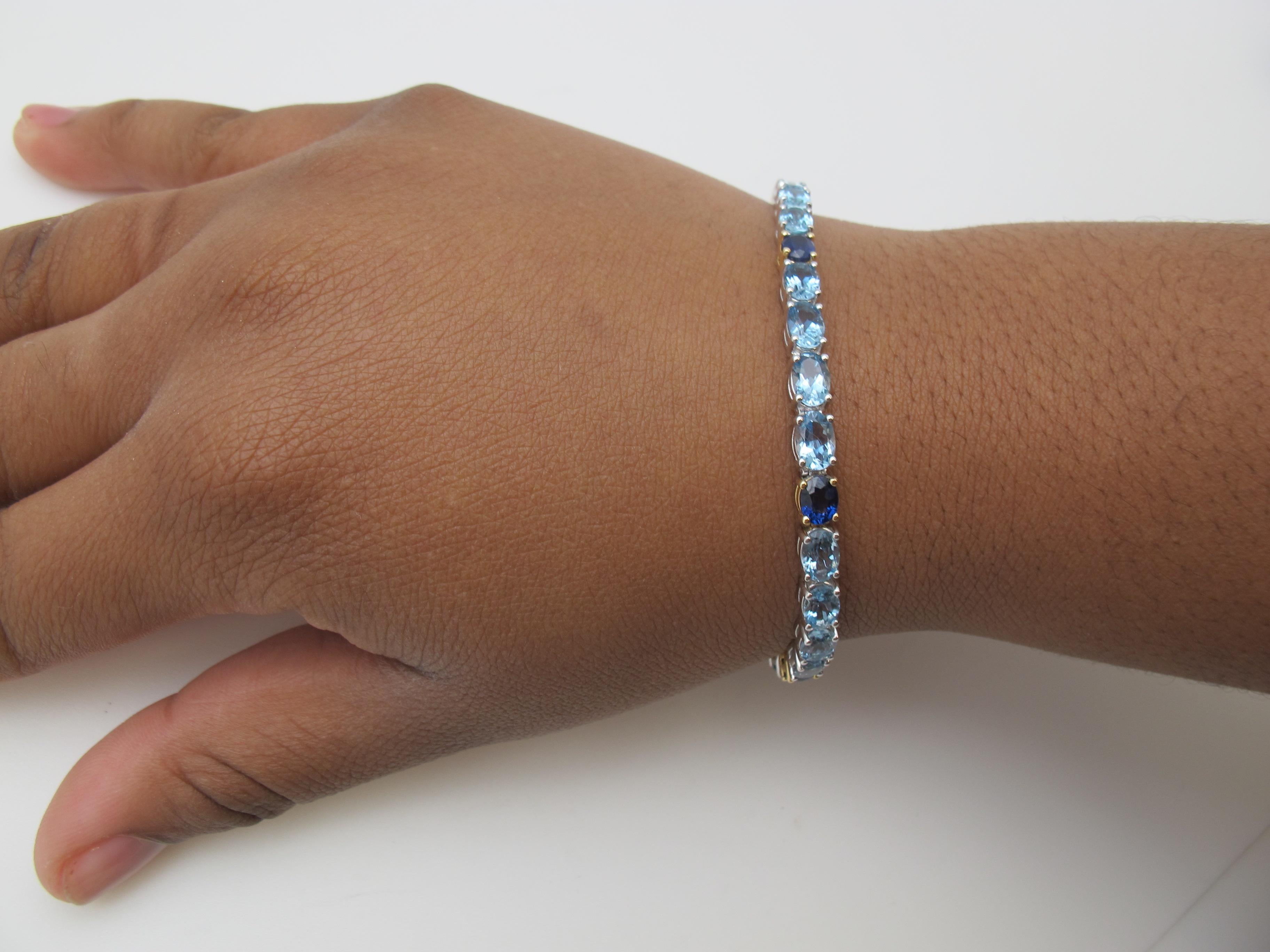 aquamarine and sapphire bracelet