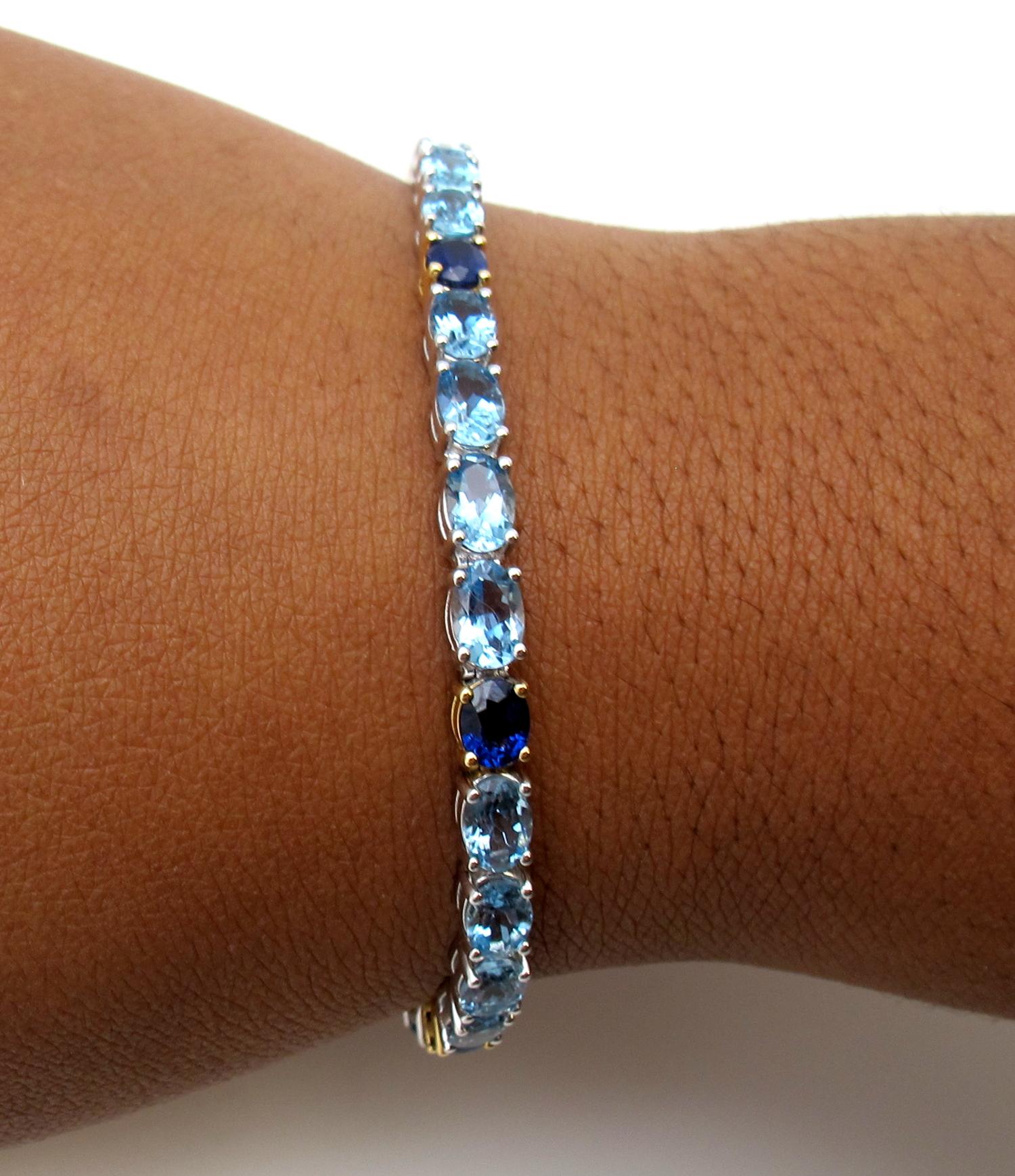 sapphire and aquamarine bracelet