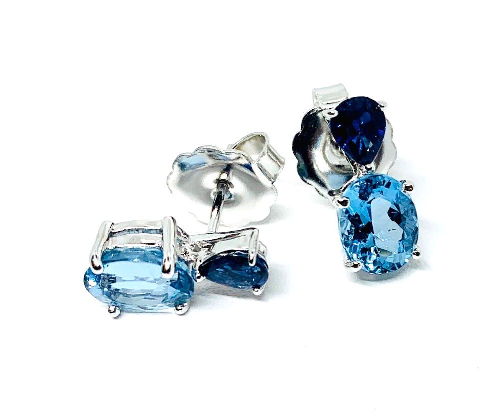 sapphire and aquamarine earrings