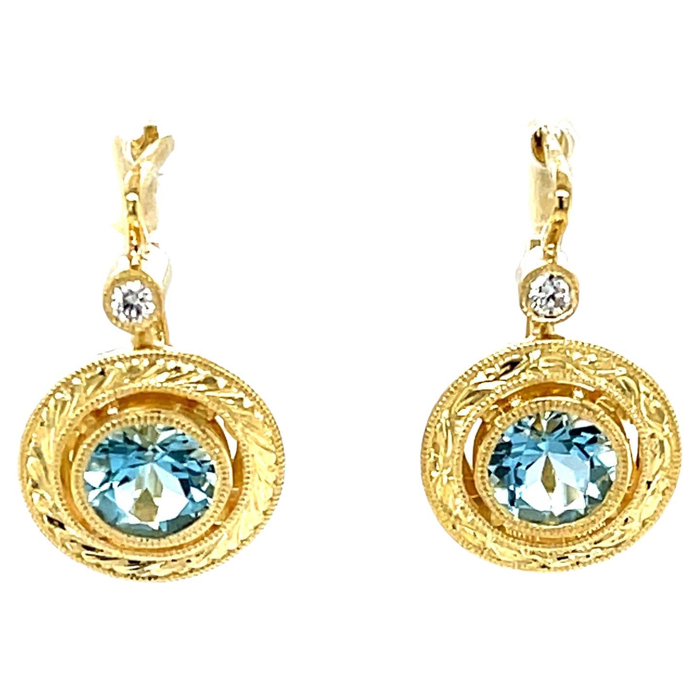 These aquamarine and diamond drop earrings are such a 