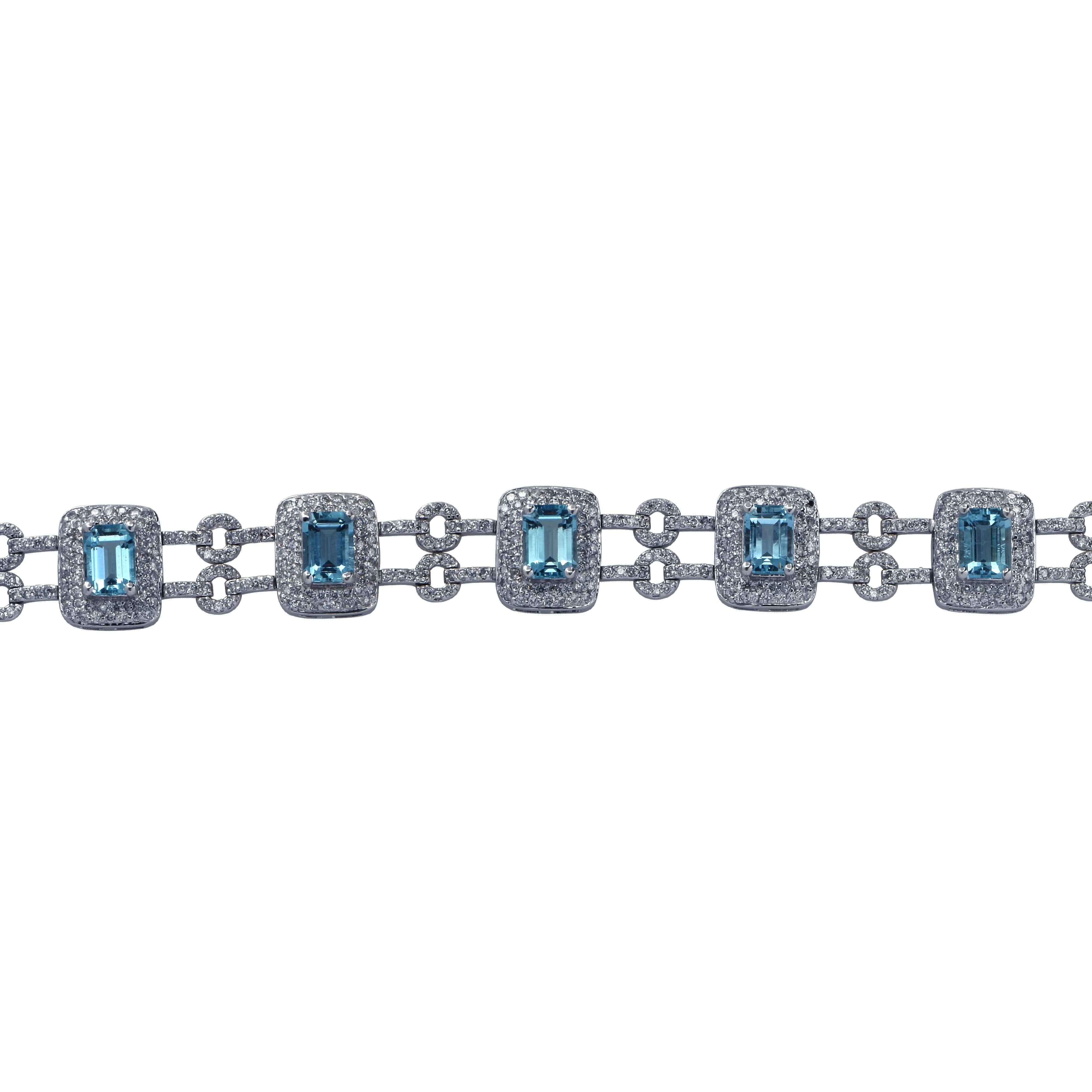 aquamarine diamond bracelet