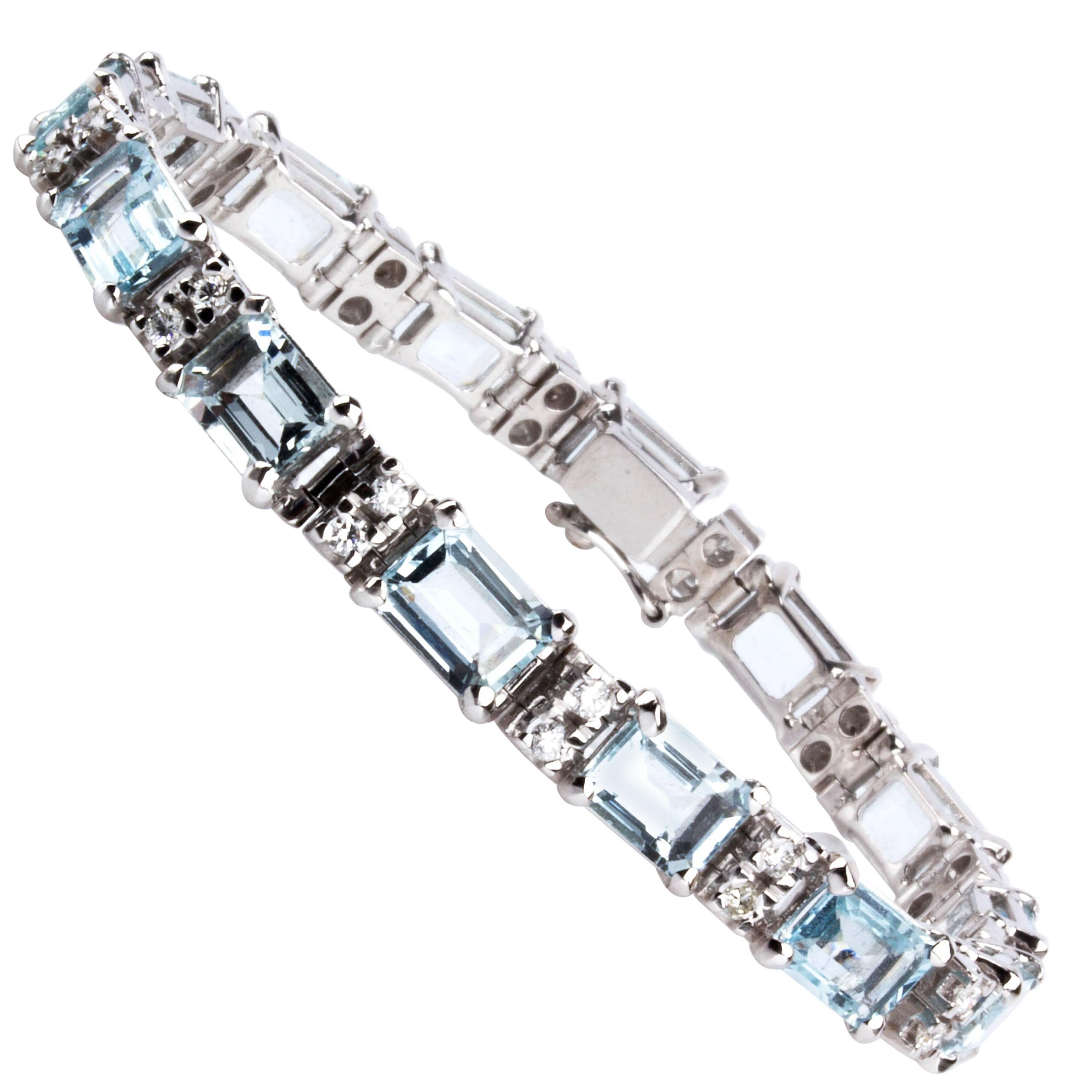 Aquamarine and Diamond Bracelet