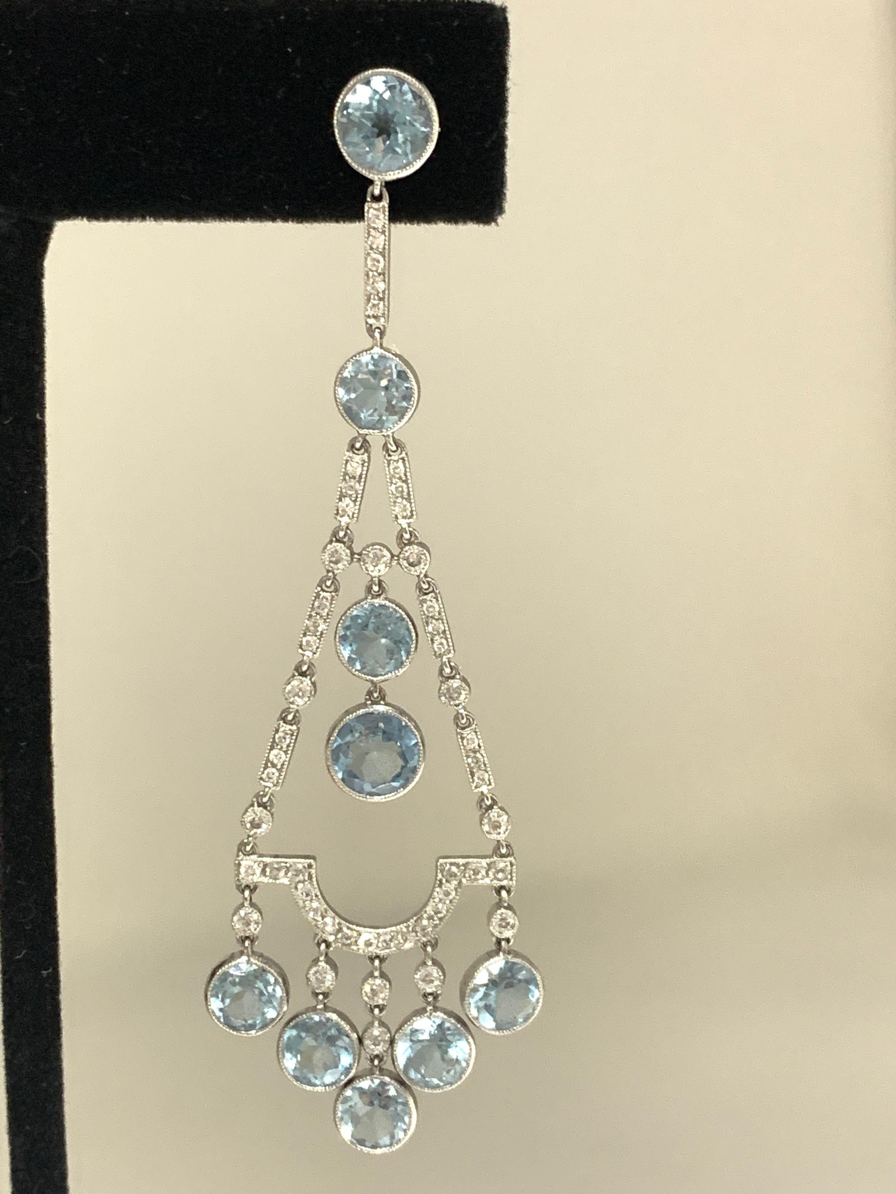 aquamarine chandelier earrings