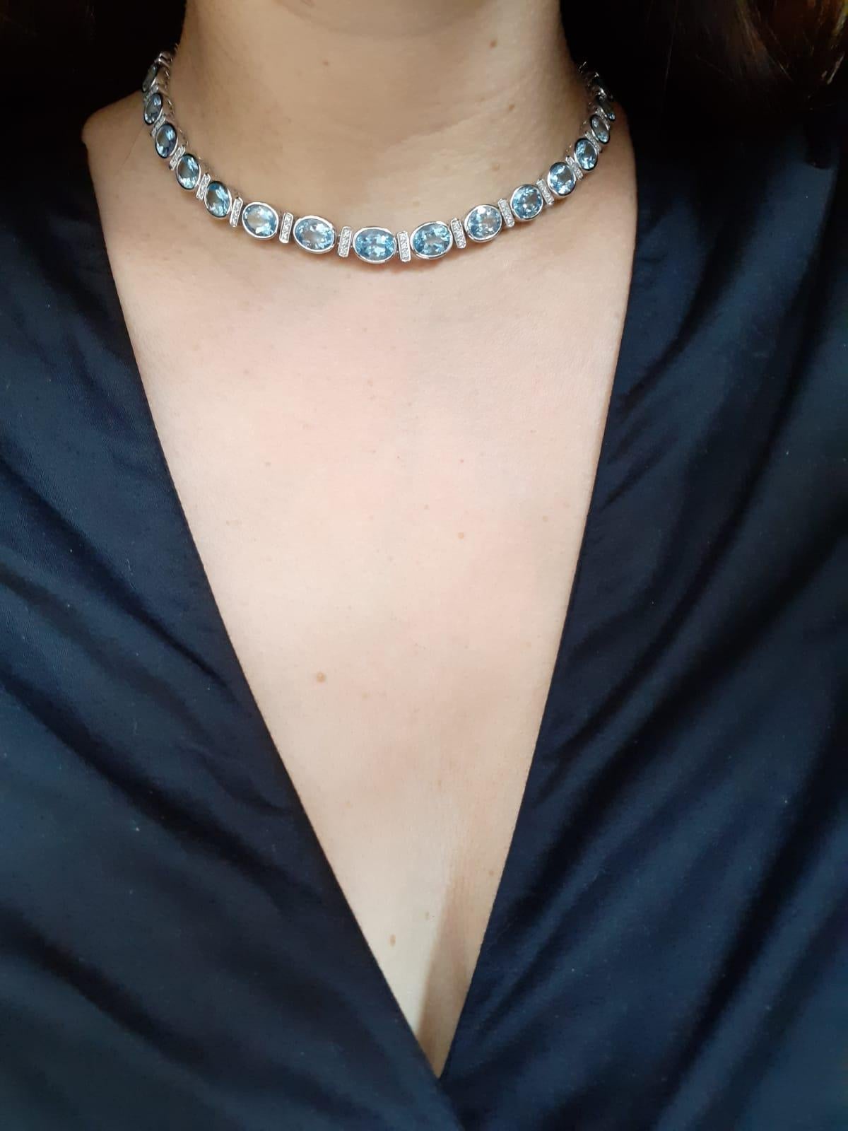 aquamarine necklace white gold